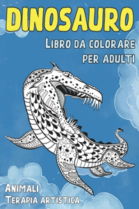 Libro da colorare per adulti - Terapia artistica - Animali - Dinosauro