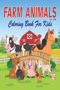 Farm Animals Coloring Book For kids 3-8