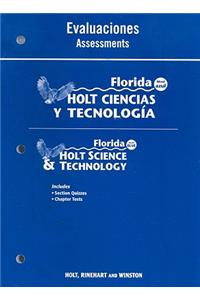 Florida Holt Ciencias y Tecnologia Evaluaciones/Florida Holt Science & Technology Assessments: Nivel Azul/Level Blue