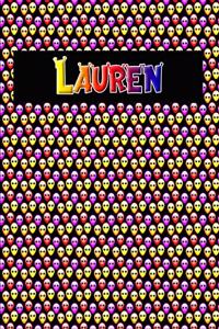 120 Page Handwriting Practice Book with Colorful Alien Cover Lauren