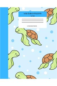 Wide Ruled Turtle Notebook Composition Book