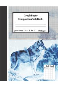 Graph Composition Notebook 4 Squares per inch 4x4 Quad Ruled 4 to 1 / 8.5 x 11 100 Sheets
