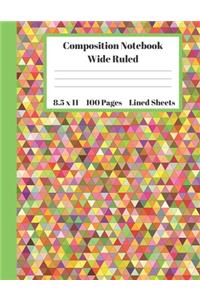 Composition Notebook Wide Ruled Lined Sheets