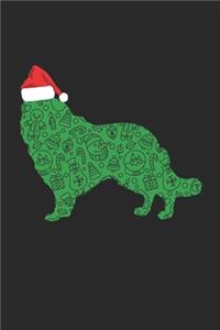 Collie with Santa Hat Christmas Notebook - Christmas Collie Journal - Christmas Gift for Collie Lovers, Dog Owners And Veterinaries