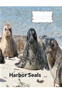 Harbor Seal on Cover collegeruledlinepaper Composition Book