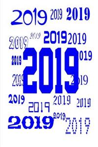 2019 Journal 2019 Pattern Blue Font White Colors