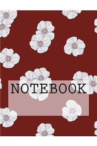 Notebook: Flower Petals in Red: Rydal Water, Lake District. Plain (8.5 X 11): Plain Paper Notebook