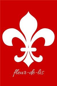 fleur-de-lis - Red Blank Notebook with Fleur de Lis Corners