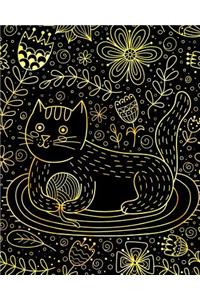 Bullet Journal Notebook Cute Cat in Flowers Pattern 10