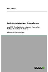 Zur Interpretation von Ambivalenzen