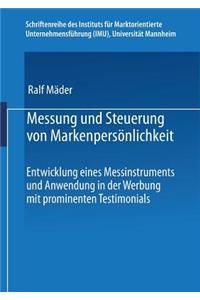 Messung Und Steuerung Von Markenpersönlichkeit