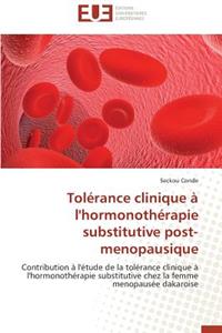 Tolérance Clinique À l'Hormonothérapie Substitutive Post-Menopausique