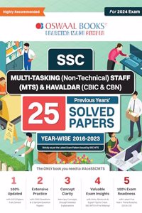 Oswaal SSC Multi-Tasking (Non-Technical) Staff (MTS) & Havaldar (CBIC & CBN) |25 Previous Years' Solved Papers (Year-Wise 2016 to 2023)