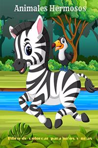 Animales hermosos - Libro de colorear para niños y niñas