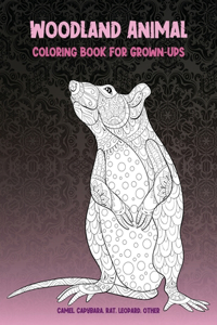 Woodland Animal - Coloring Book for Grown-Ups - Camel, Capybara, Rat, Leopard, other