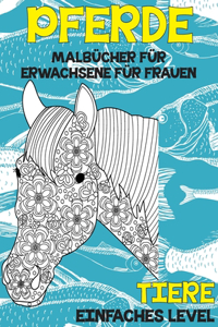 Malbücher für Erwachsene für Frauen - Einfaches Level - Tiere - Pferde