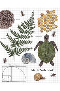 Math Notebook: 1/2 Inch Squares Graph Paper Composition Notebook for Students