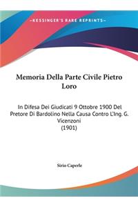 Memoria Della Parte Civile Pietro Loro