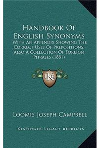 Handbook of English Synonyms