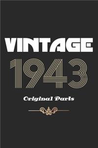 Retro Birthday - Vintage 1943 Notebook Original Parts Gift