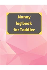 Nanny log book for Toddler