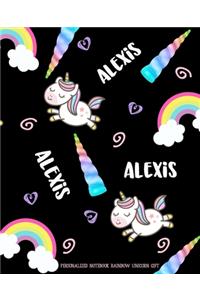 Alexis Personalized Notebook Rainbow Unicorn Gift