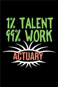 1% talent. 99% work. Actuary