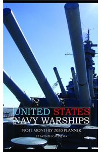 United States Navy Warships Note Monthly 2020 Planner 12 Month Calendar