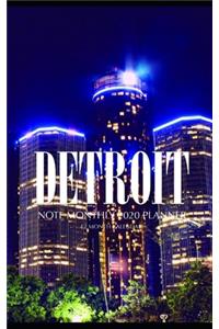 Detroit Note Monthly 2020 Planner 12 Month Calendar