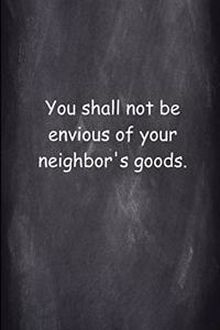 2020 Weekly Planner Religious Modern Wording 10th Commandment Chalkboard Style