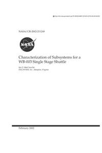 Characterization of Subsystems for a Wb-003 Single Stage Shuttle