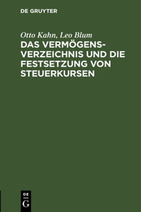 Vermögensverzeichnis Und Die Festsetzung Von Steuerkursen