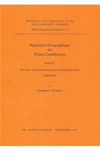 Repertoire Geographique Des Textes Cuneiformes