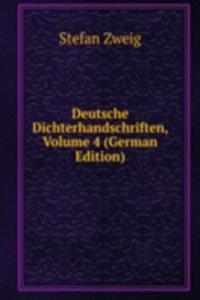 Deutsche Dichterhandschriften, Volume 4 (German Edition)
