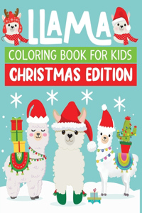 llama coloring book for kids christmas edition