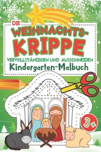 Die Weihnachtskrippe Vervollständigen und Ausschneiden