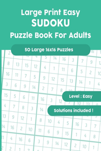 Large Print Easy SUDOKU Puzzle Book For Adults