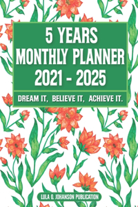 5 Year Monthly Planner 2021-2025