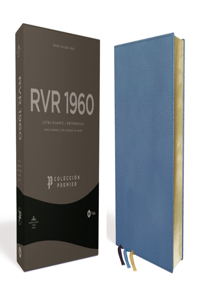 Reina Valera 1960 Biblia Letra Gigante, Colección Premier, Azul, Interior a DOS Colores