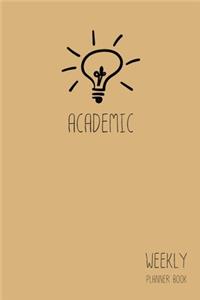 Academic Weekly Planner Book: Classic Light Brown 6x9 2 Years 104 Weeks Checklist Planning Undated Organizer / Calendar / Log / Journal / Notes