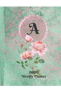 Plan On It Large Print 2020 Weekly Calendar Planner 15 Months Notebook Includes Address Phone Number Pages - Monogram Letter A