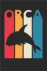 Gift for Animal Lover - Colorful Orca Diary - Vintage Orca Notebook - Retro Orca Journal