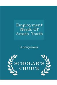 Employment Needs of Amish Youth - Scholar's Choice Edition