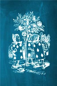 Alice in Wonderland Chalkboard Journal - Painting The Roses Red (Aqua)
