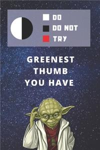 Medium College-Ruled Notebook, 120-page, Lined - Best Gift For Gardener - Funny Yoda Quote - Present For Green Thumb Gardening