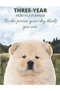 Three Year Monthly Planner Starting 2020 Agenda with Weekly Plan Space - Best Gift For Dog Owner - Funny Chow Appointment Book for 2021 & 2022