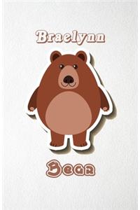 Braelynn Bear A5 Lined Notebook 110 Pages