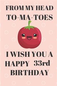 FROM MY HEAD TO-MA-TOES I WISH YOU A HAPPY33rd Birthday