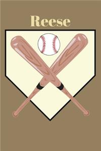 Reese: Baseball Sports Personalized Journal to write in, Game Experiences for Men Women Boys and Girls for gifts holidays