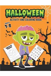 Halloween Coloring and Activity Book Ages 3-8
